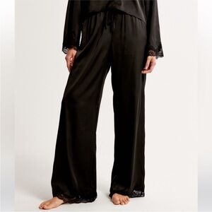 Abercrombie & Fitch Black Satin Pajama Set